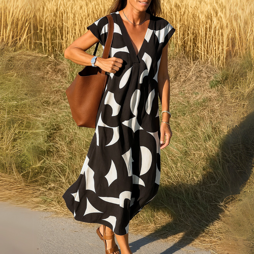 Maria | Robe fluide à col V